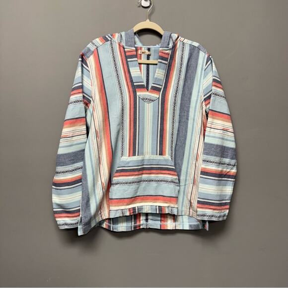 Faherty Baja Striped Sierra Poncho - Picture 3 of 8